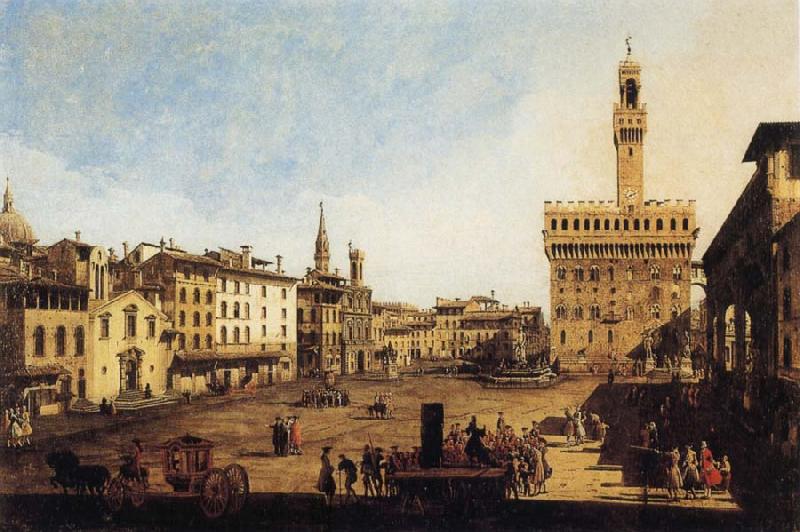 Bernardo Bellotto Piazza della Signoria in Florence oil painting picture